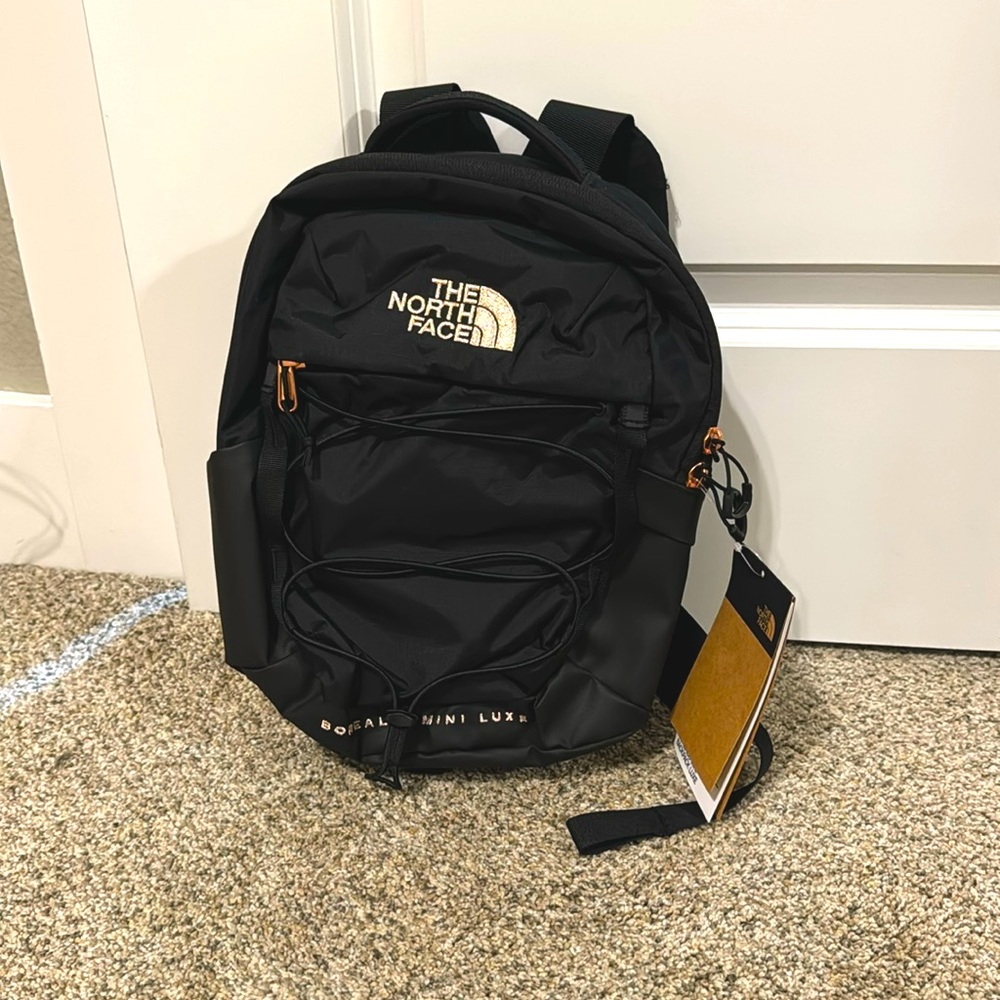 The North Face Borealis Mini Luxe Backpack Black and Rose Gold